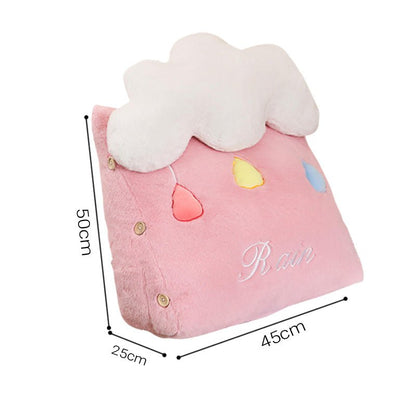 SOGA 2X Pink Cute Cloud Cushion Soft Leaning Lumbar Wedge Pillow Bedside Plush Home Decor - UrbanNest Co