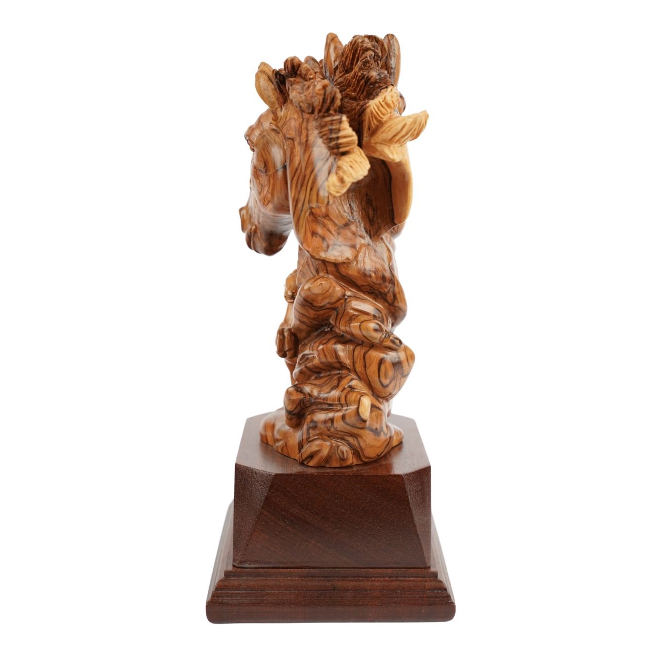 Pferde - Duo aus Olivenholz – Handgeschnitzte Skulptur aus Bethlehem (26 cm) - UrbanNest Co