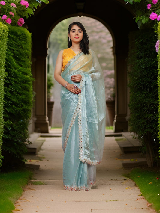 Designer Saree with Heavy Sequin & Stone Work by Shreekama - UrbanNest Co