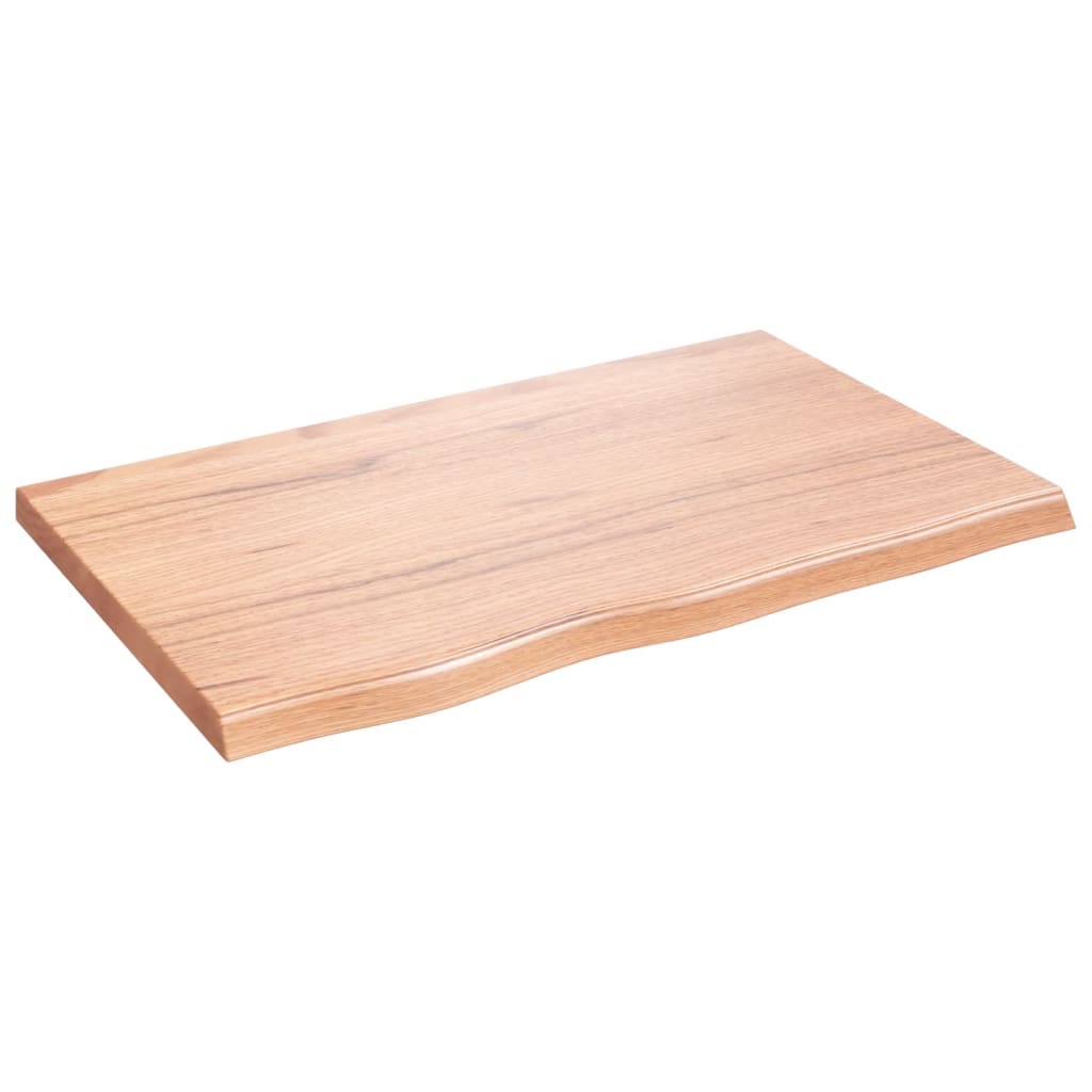 NNEVL Bathroom Countertop Light Brown 80x50x4 cm Treated Solid Wood - UrbanNest Co