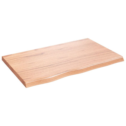 NNEVL Bathroom Countertop Light Brown 80x50x4 cm Treated Solid Wood - UrbanNest Co