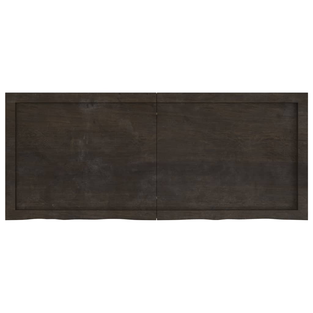 NNEVL Bathroom Countertop Dark Brown 120x50x4 cm Treated Solid Wood - UrbanNest Co