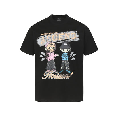 Cartoon Print Short Sleeve T-Shirt Unisex Quick - Dry Cool - Feeeling Top - UrbanNest Co