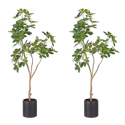 SOGA 2X 160cm Artificial Natural Green Schefflera Dwarf Umbrella Tree Fake Tropical Indoor Plant Home Office Decor - UrbanNest Co