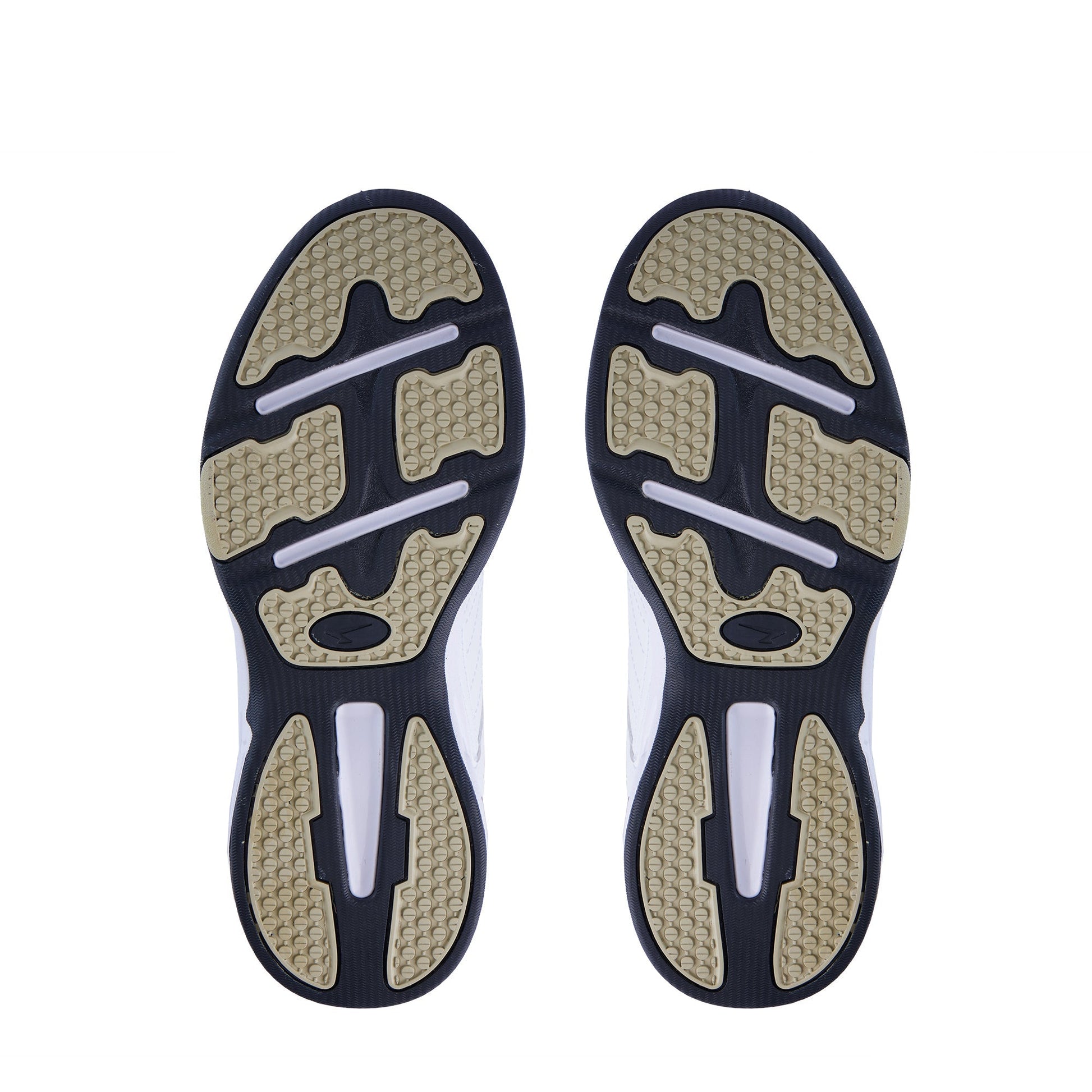 Defy Senior Leather V Strap Cross Trainer - White Navy - UrbanNest Co