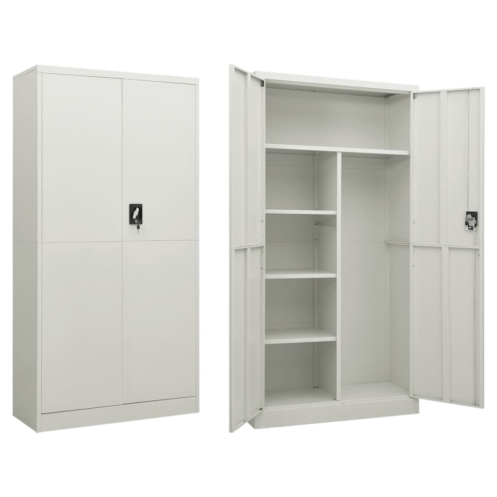 NNEVL Locker Cabinet Light Grey 90x40x180 cm Steel - UrbanNest Co