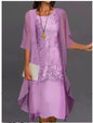 Elegant Lace Chiffon Dress Set - UrbanNest Co