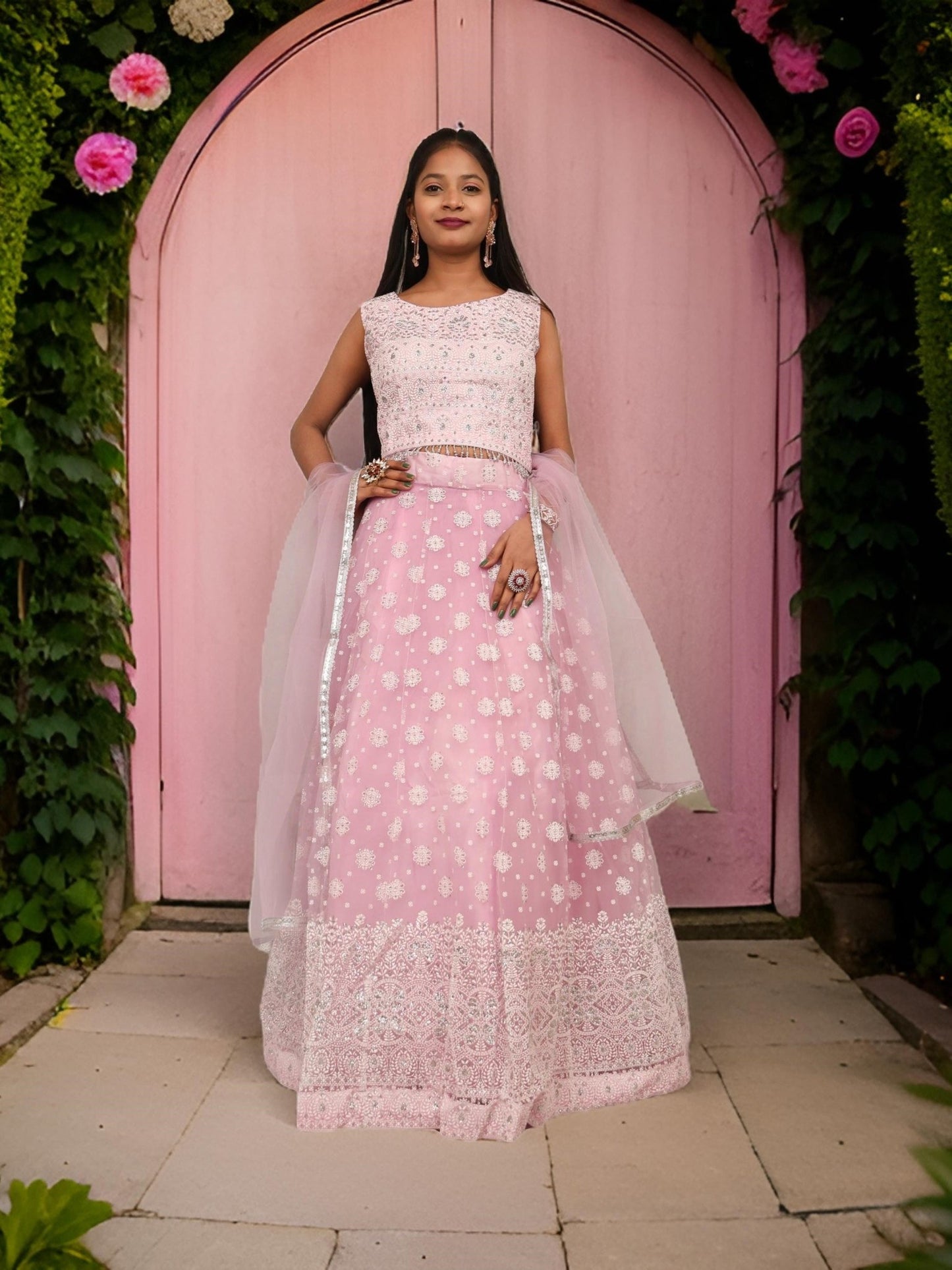 Embellished Flared Lehenga Choli Set with Dupatta by Shreekama - UrbanNest Co
