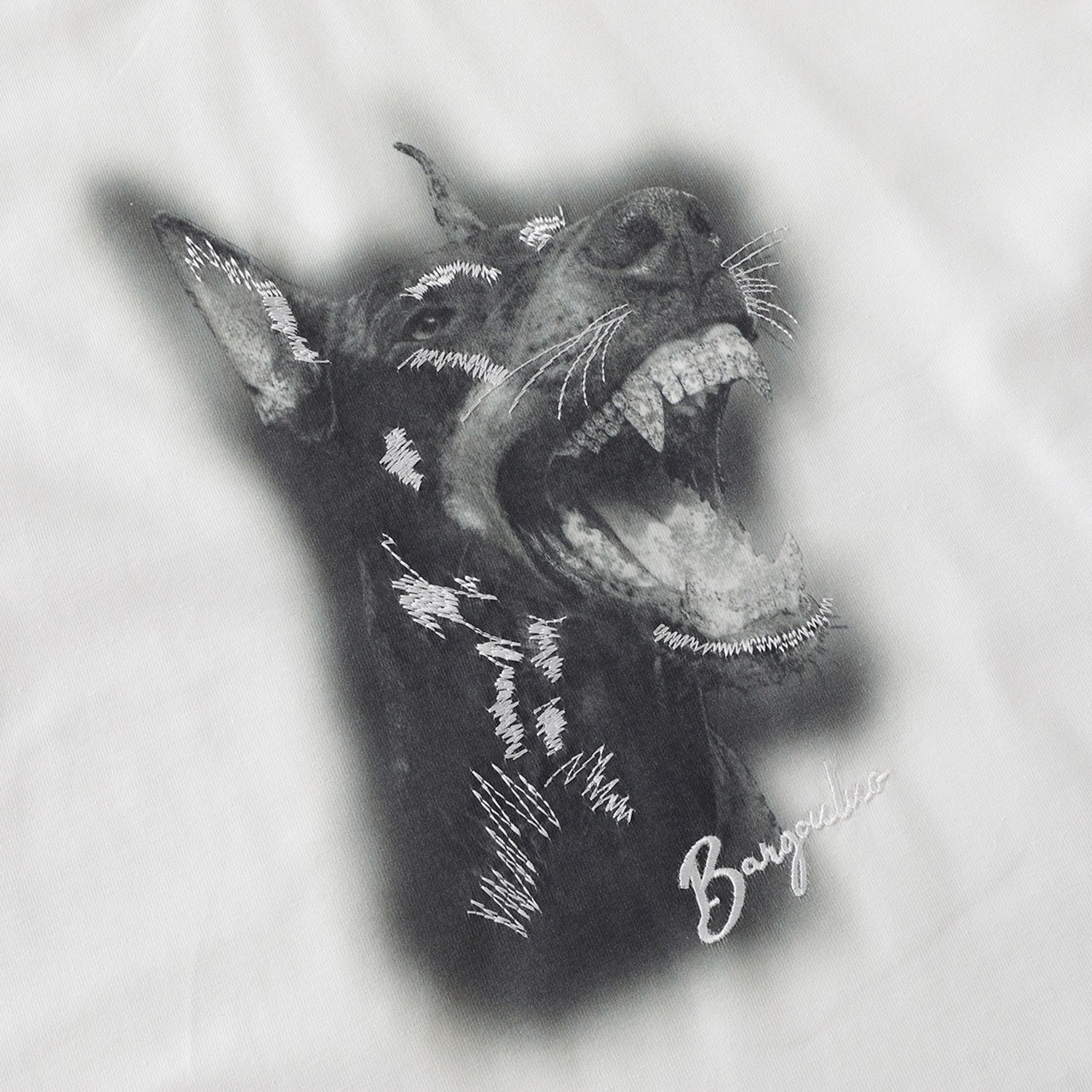 Embroidered printed T-shirt with loose five quarter sleeves - UrbanNest Co