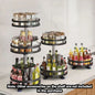 NNEAGS 2 Tier Steel Black Round Rotating Multi - Function Kitchen Portable Storage Spice Seasoning Kitchen Countertop Organiser Shelf - UrbanNest Co