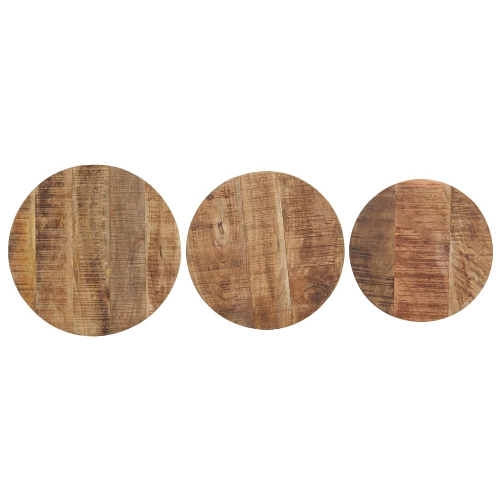 NNEVL Side Tables 3 pcs Rough Mango Wood - UrbanNest Co