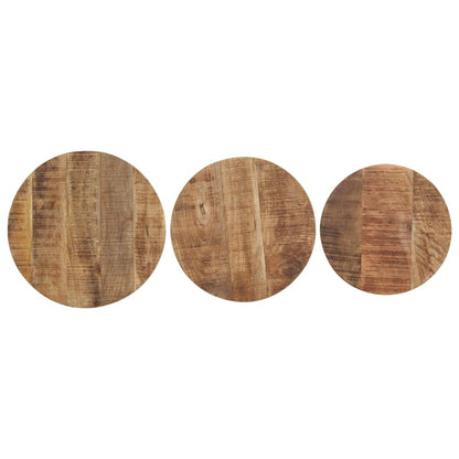 NNEVL Side Tables 3 pcs Rough Mango Wood - UrbanNest Co