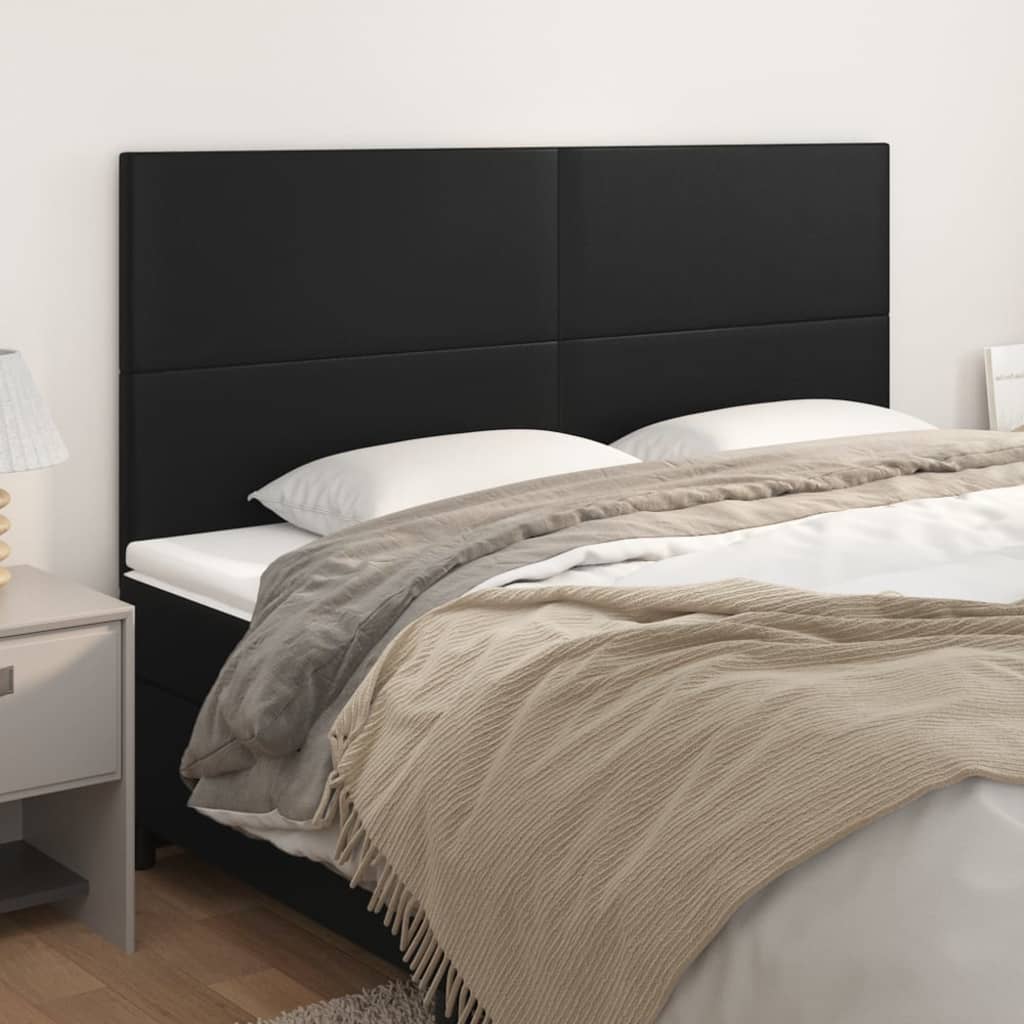NNEVL Headboards 4 pcs Black 80x5x78/88 cm Faux Leather - UrbanNest Co