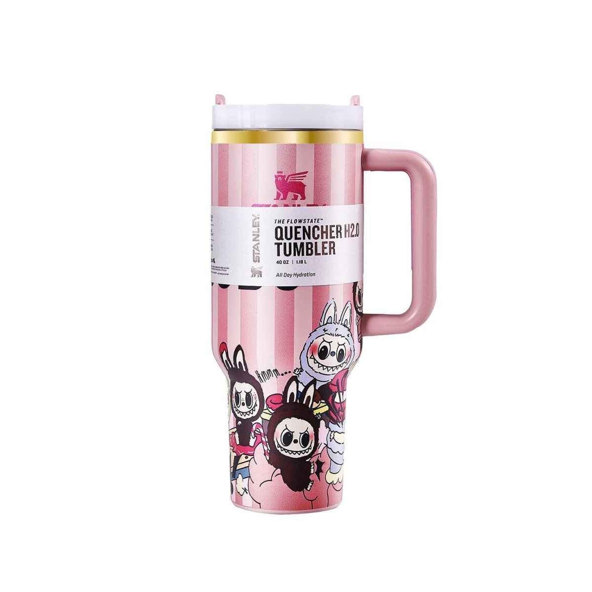 Stanley x Labubu Limited Edition Tumbler Pink Stripe Quencher - UrbanNest Co