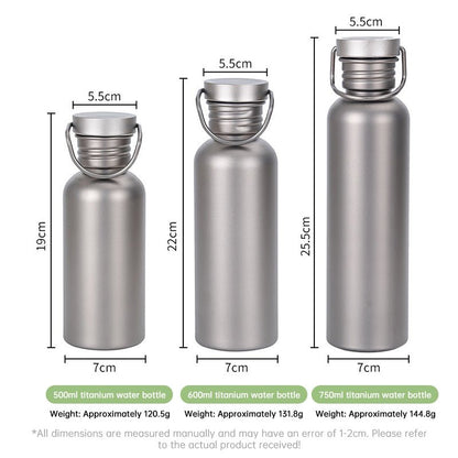 Pure Titanium Water Bottle, Lightweight Single - Wall Wide Mouth for Sports, Camping, Travel - UrbanNest Co