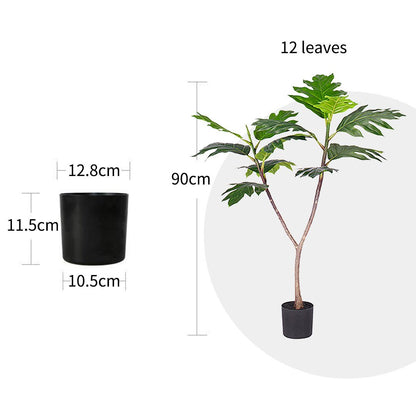 SOGA 4X 90cm Artificial Natural Green Split - Leaf Philodendron Tree Fake Tropical Indoor Plant Home Office Decor - UrbanNest Co