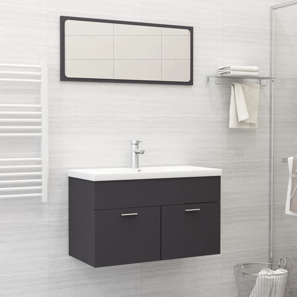 NNEVL Bathroom Furniture Set Grey Chipboard - UrbanNest Co