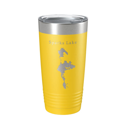 Sparks Lake Map Tumbler Travel Mug Insulated Laser Engraved Coffee Cup Oregon 20 oz - UrbanNest Co