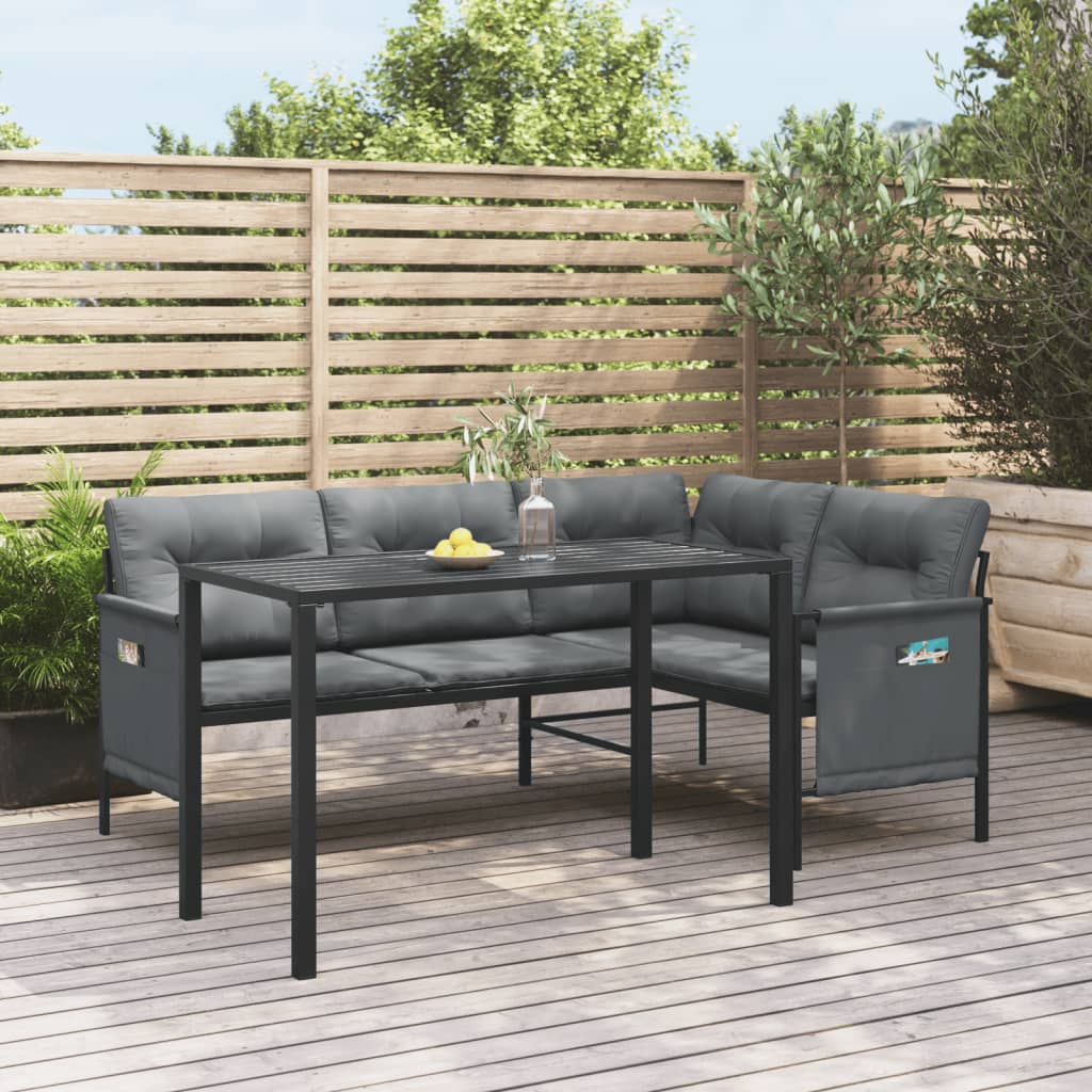 NNEVL 2 Piece Garden Dining Set Anthracite Steel - UrbanNest Co