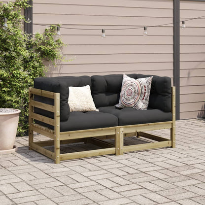 NNEVL 2 Piece Garden Sofa Set with Cushions Impregnated Wood Pine - UrbanNest Co