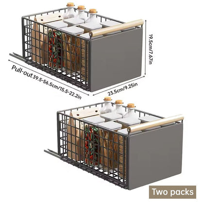 New Kitchen Pull - Out Cabinet Organizer, Sliding Rail Drawer for Spice and Bottle Storage - UrbanNest Co