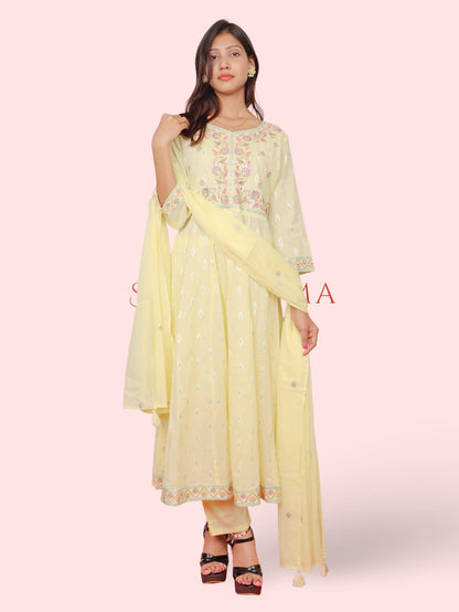 Women's Pure Cotton Kurta and Pant Set with Coordinated Dupatta - UrbanNest Co