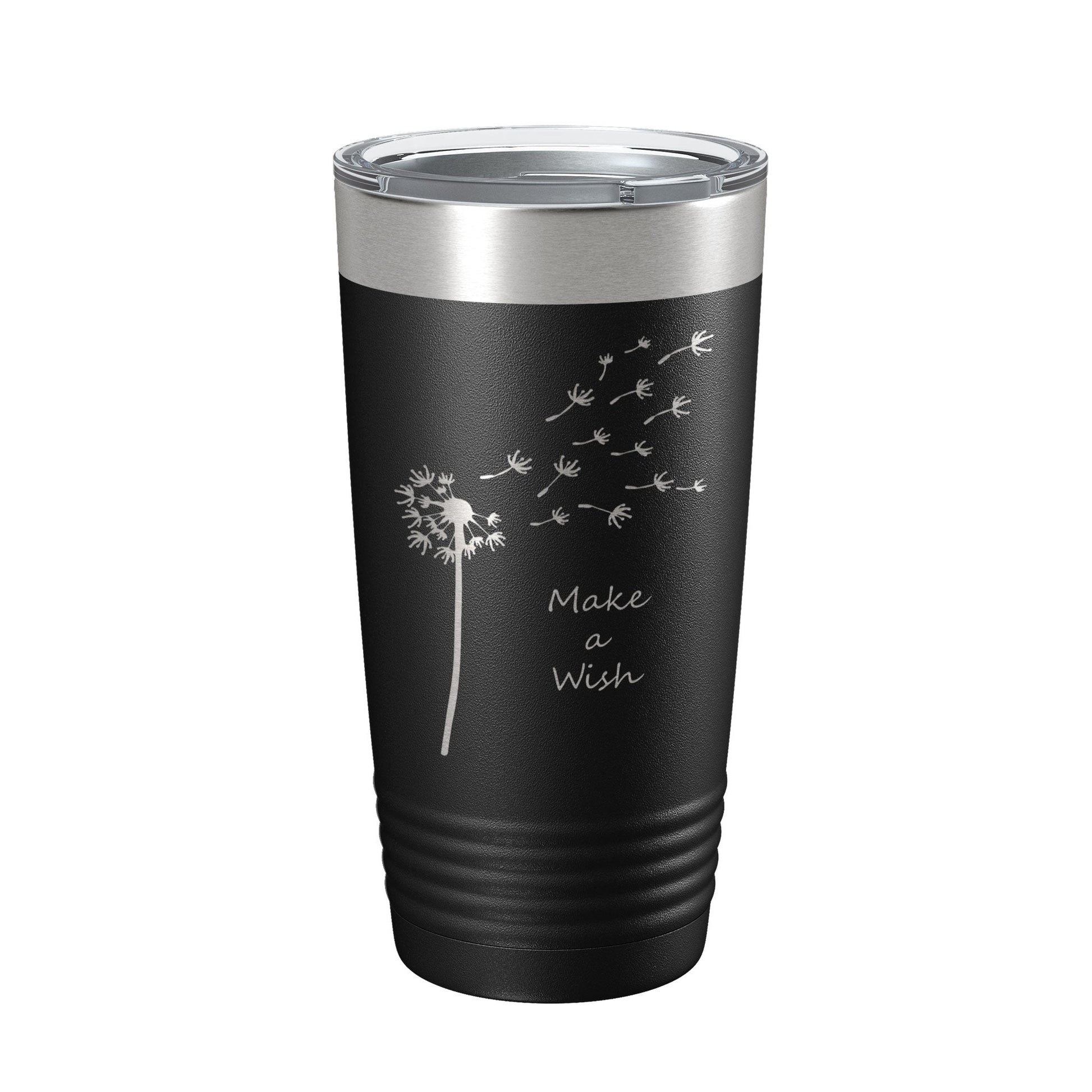 Dandelion Make A Wish Tumbler Travel Mug Gift Mom Daughter Her Women Girls Insulated Laser Engraved Coffee Cup 20 oz - UrbanNest Co