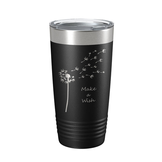 Dandelion Make A Wish Tumbler Travel Mug Gift Mom Daughter Her Women Girls Insulated Laser Engraved Coffee Cup 20 oz - UrbanNest Co