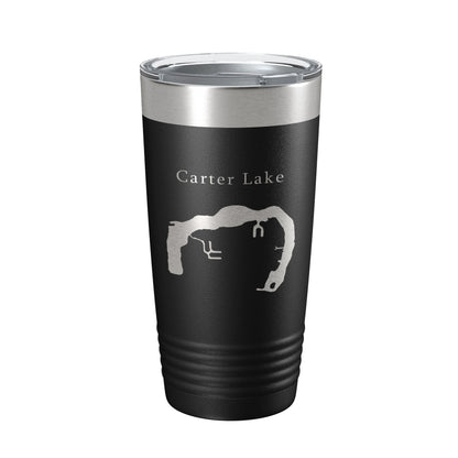 Carter Lake Map Tumbler Travel Mug Insulated Laser Engraved Coffee Cup Iowa Omaha Nebraska 20 oz - UrbanNest Co