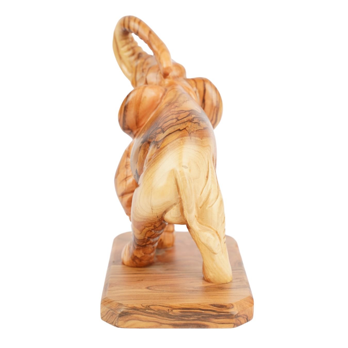 Handgeschnitzter Elefant aus Olivenholz – Exklusive Holzskulptur aus Bethlehem (20 cm) - UrbanNest Co
