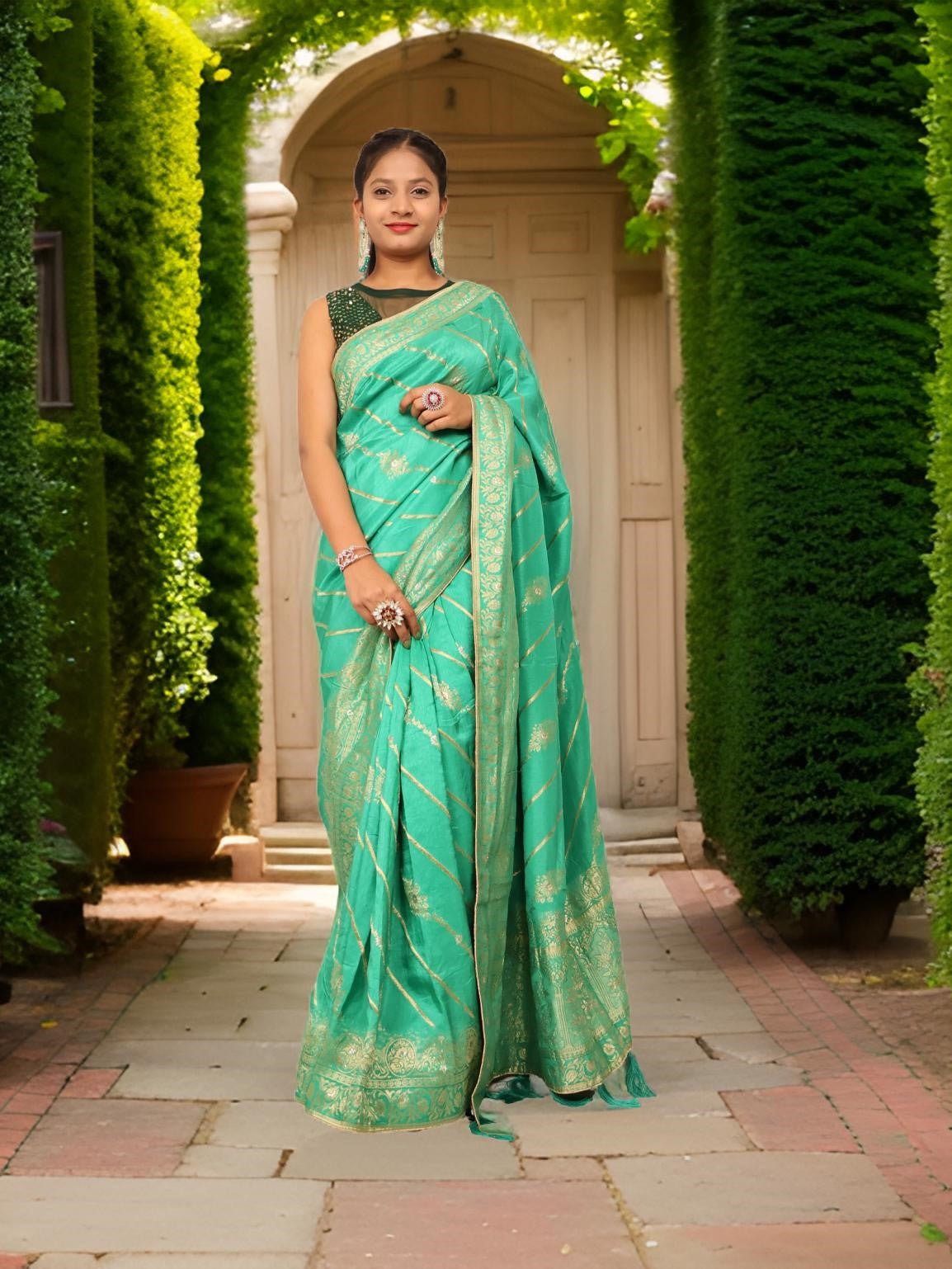 Designer Woven Banarsi Saree by Shreekama - UrbanNest Co