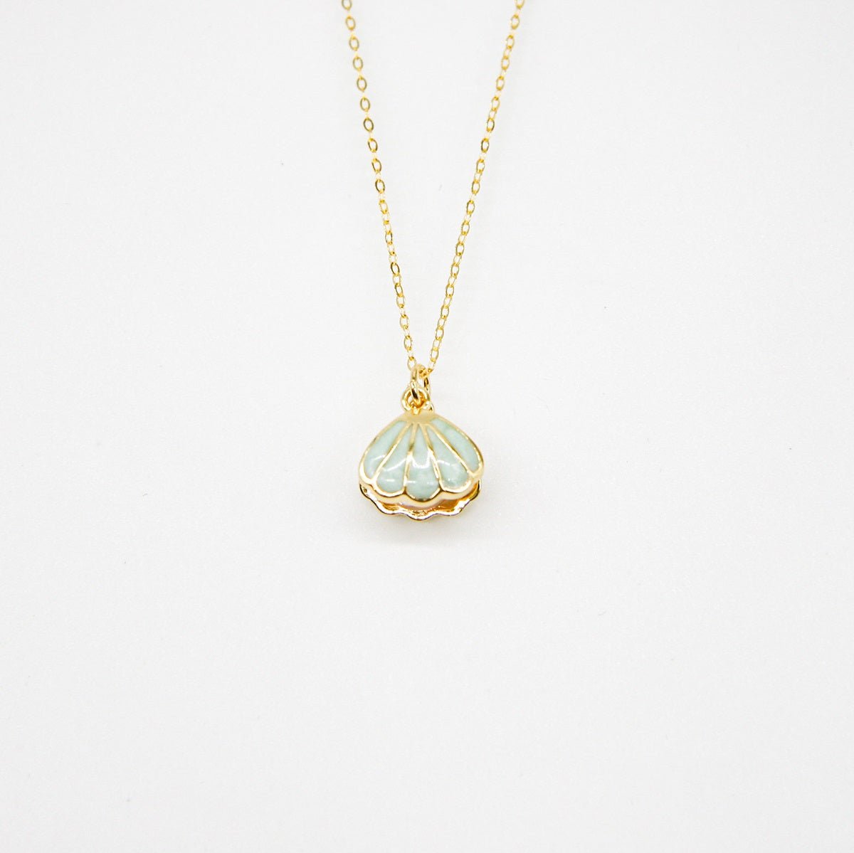 Green Shell Murano Aroma Necklace - Paradise Peach | Energy & Healing | Diffuse on the go | Sterling Silver Gift - UrbanNest Co