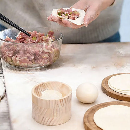 Hand - Held Wood Dumpling Maker Press - Quick Dough Wrapper Tool for Dumplings, Empanadas, Pierogi, and Hand Pies - UrbanNest Co