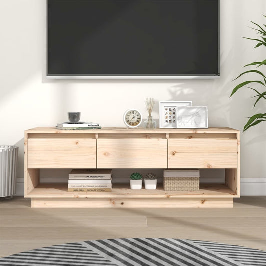 NNEVL TV Cabinet 110.5x34x40 cm Solid Wood Pine - UrbanNest Co