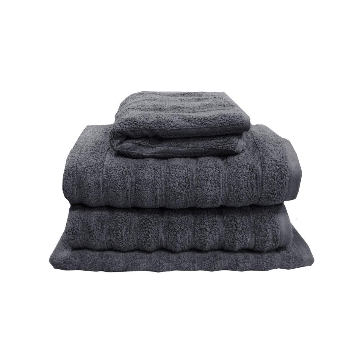 NNEDSZ Home Set of 4 George Collective Cotton Bath Towel Set Ash - UrbanNest Co