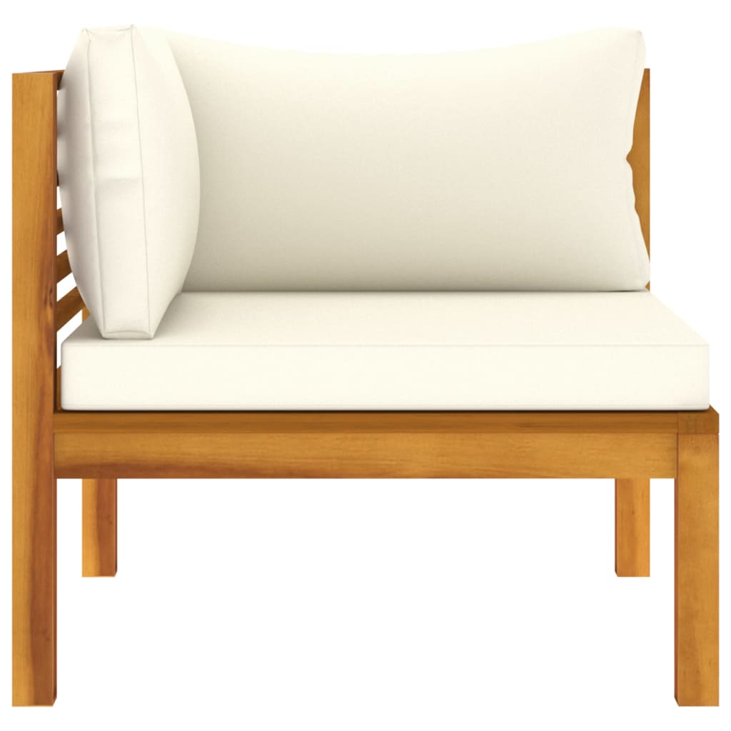 NNEVL 3 Piece Garden Lounge Set with Cream Cushion Solid Acacia Wood - UrbanNest Co