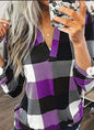 Stylish Plaid Flannel Shirt - Soft Long Sleeve V - Neck Top With Relaxed - UrbanNest Co