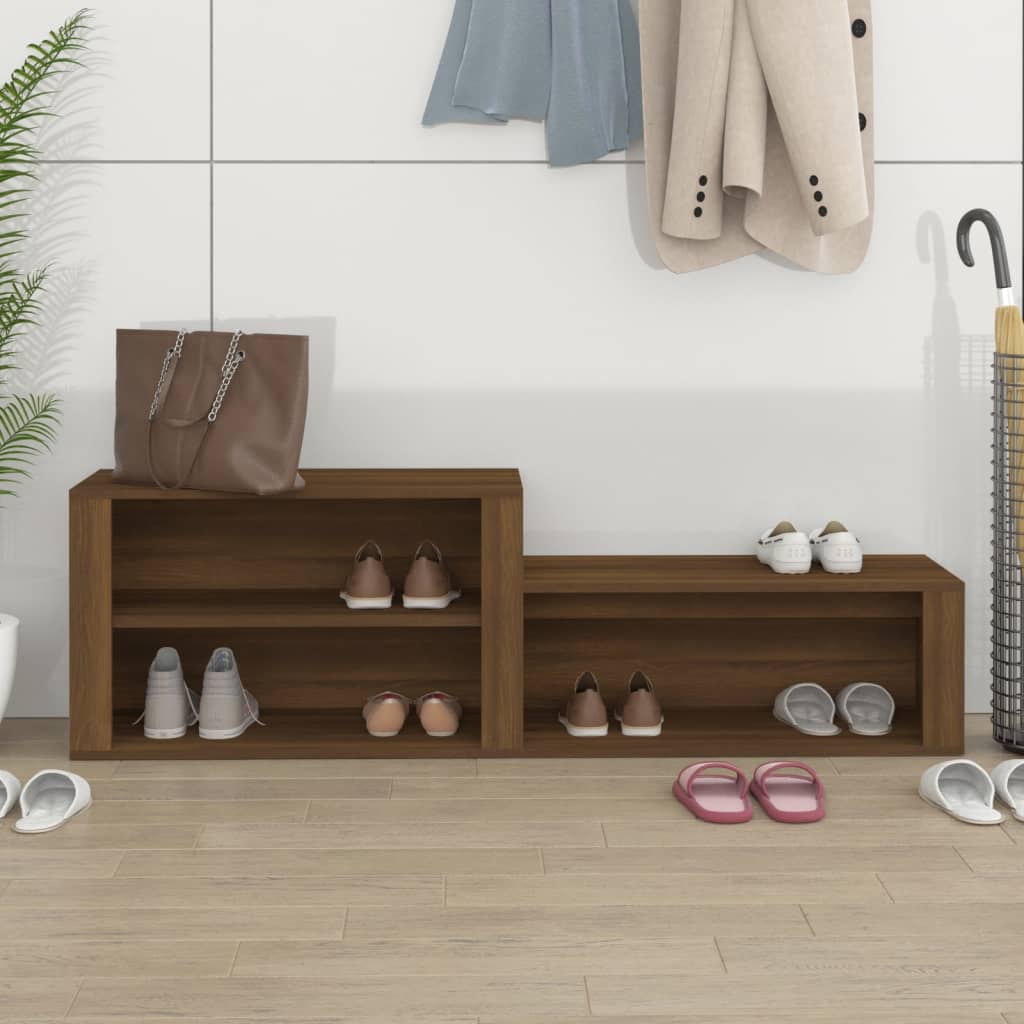 NNEVL Shoe Cabinet Brown Oak 150x35x45 cm Engineered Wood - UrbanNest Co