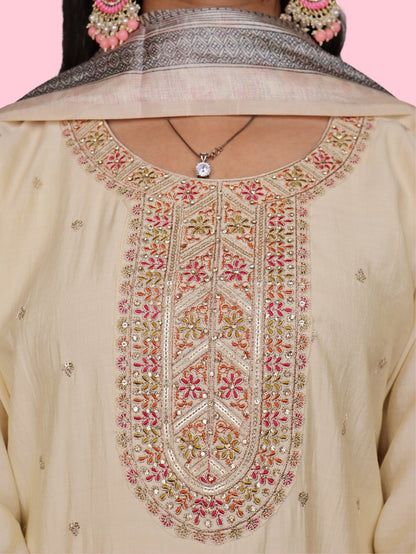 Women's Silk Kurta - Pant, and Dupatta Set - UrbanNest Co