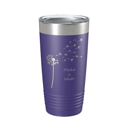 Dandelion Make A Wish Tumbler Travel Mug Gift Mom Daughter Her Women Girls Insulated Laser Engraved Coffee Cup 20 oz - UrbanNest Co