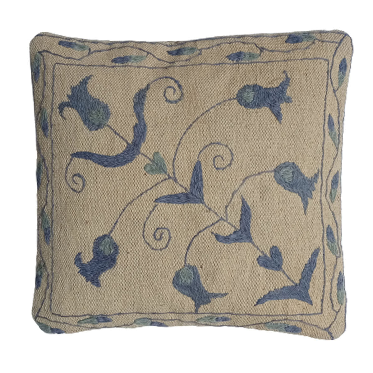 Embroidered Woolen Pine Cone Cushion Cover - UrbanNest Co