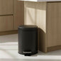 SOGA 2X Foot Pedal Stainless Steel Rubbish Recycling Garbage Waste Trash Bin Round 12L Black - UrbanNest Co