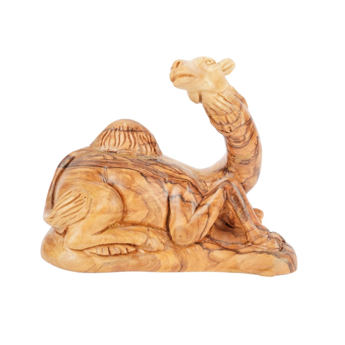 Handgeschnitztes Dromedar aus Olivenholz – Kunstvolle Krippenfigur aus Bethlehem (11,5 cm) - UrbanNest Co