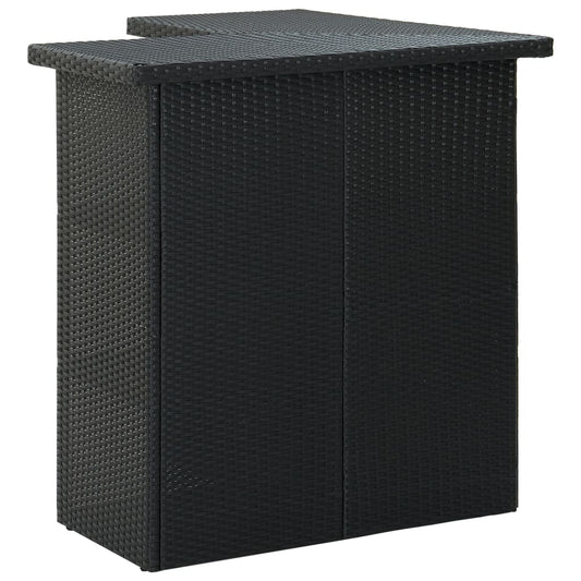 NNEVL 16 Piece Garden Bar Set with Cushions Poly Rattan Black - UrbanNest Co