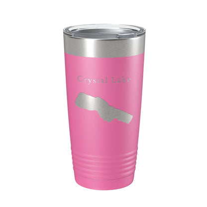 Crystal Lake Map Tumbler Travel Mug Insulated Laser Engraved Coffee Cup Michigan 20 oz - UrbanNest Co