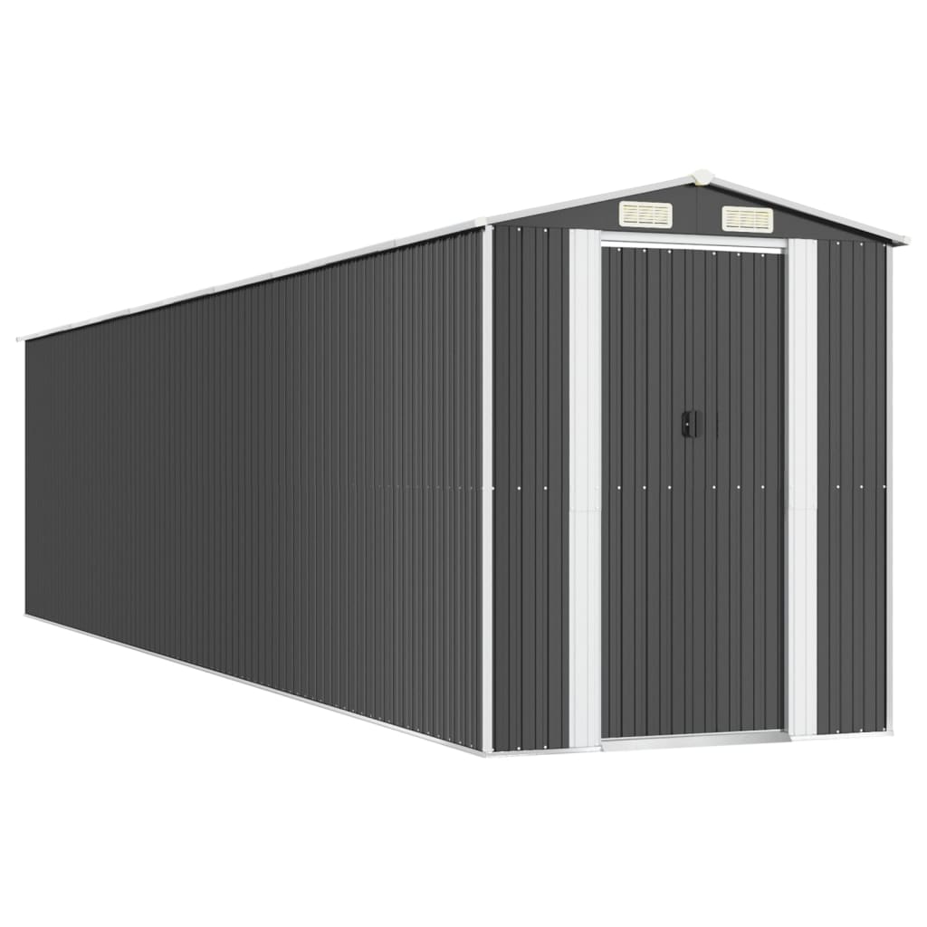 NNEVL Garden Shed Anthracite 192x855x223 cm Galvanised Steel - UrbanNest Co