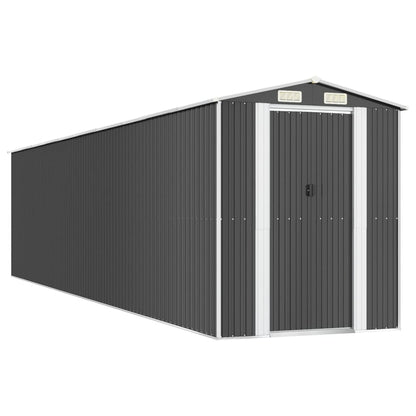 NNEVL Garden Shed Anthracite 192x855x223 cm Galvanised Steel - UrbanNest Co