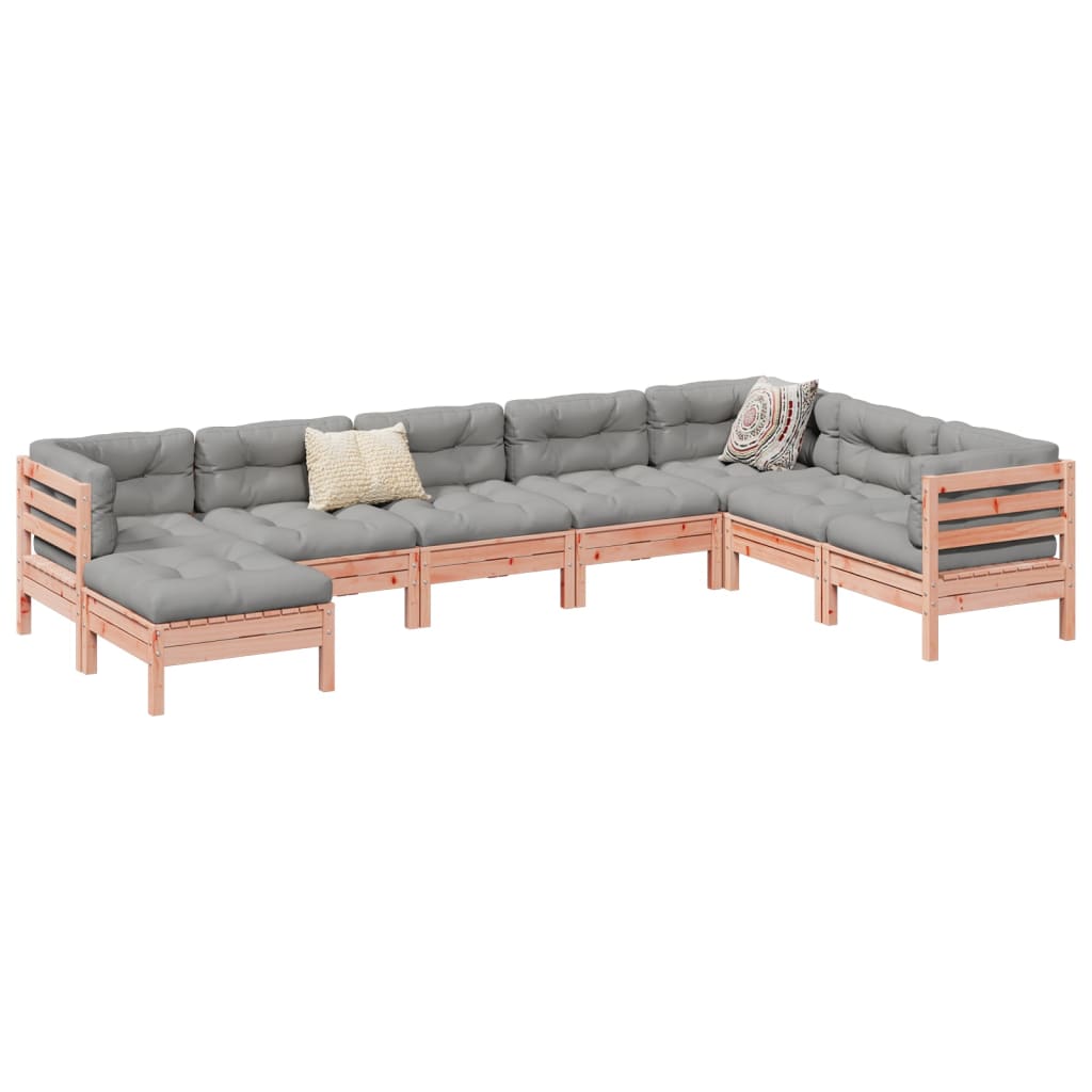 NNEVL 8 Piece Garden Sofa Set with Cushions Solid Wood Douglas Fir - UrbanNest Co
