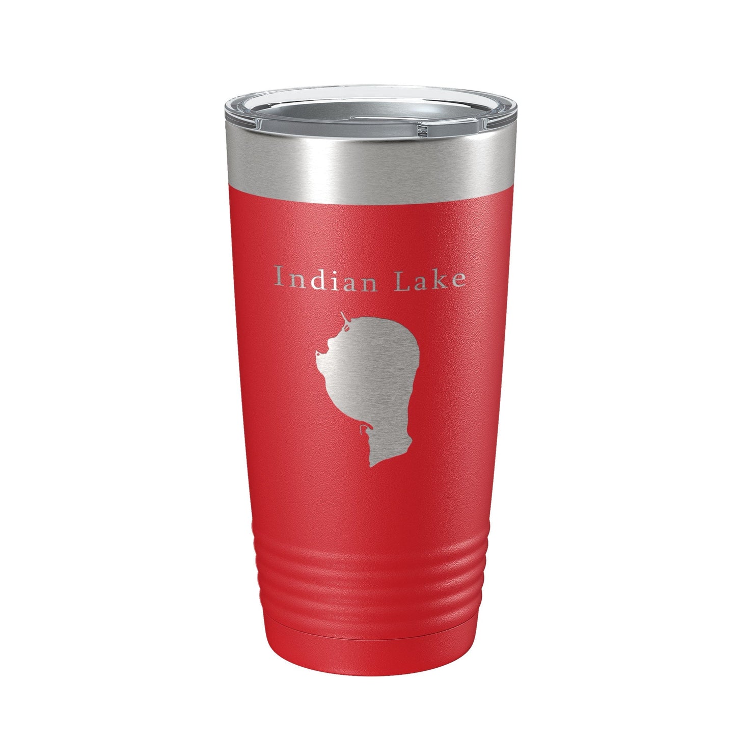 Indian Lake Map Tumbler Travel Mug Insulated Laser Engraved Coffee Cup Silver Creek Township Michigan 20 oz - UrbanNest Co