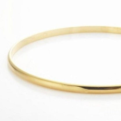 18ct Heavy Yellow Gold Plated Plain 3mm Bangle - USA Made - UrbanNest Co
